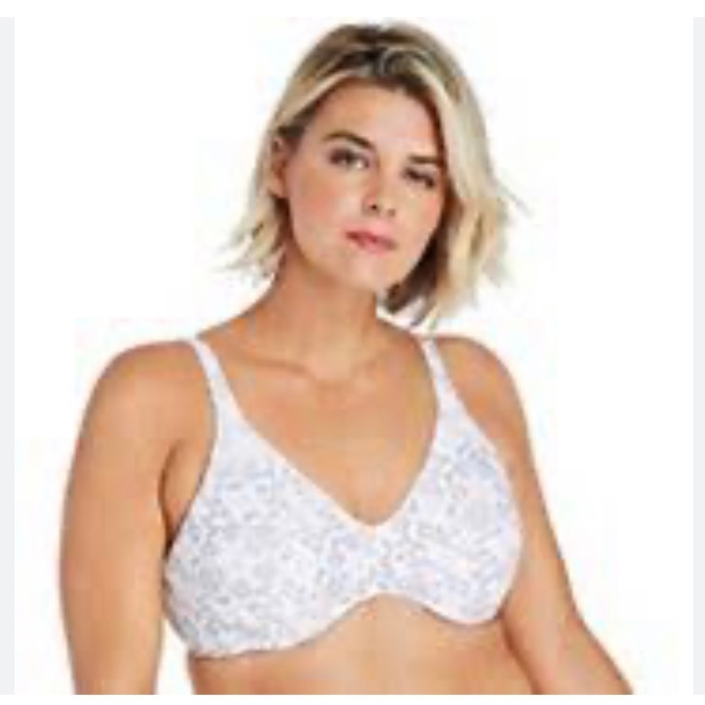 Bali silky Smooth lining white eyelet basic Underwire Bra Size 40D